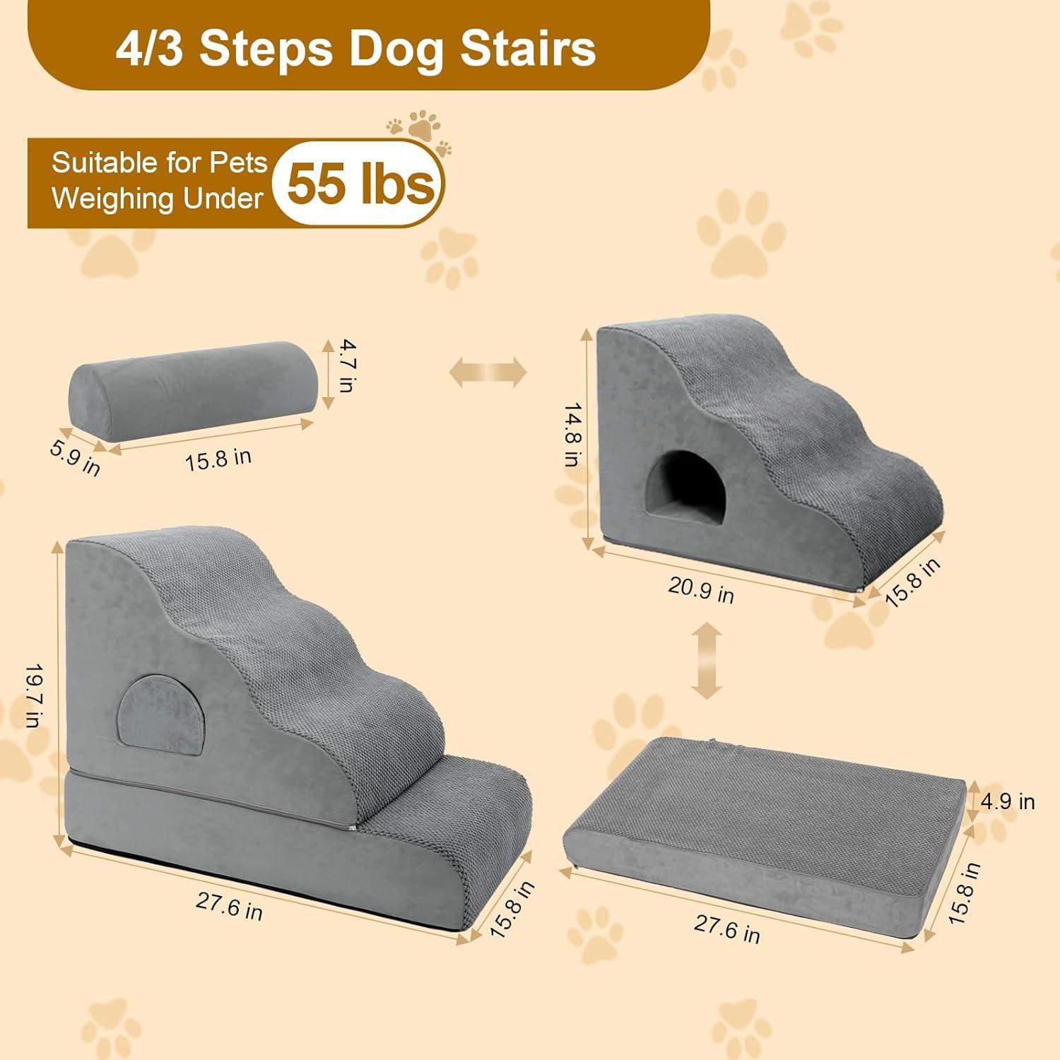 Escaleras para Perros YUSING 4 Pasos Curvadas 50 cm Altura