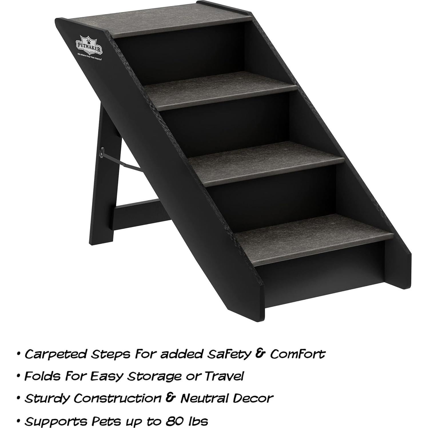 Escaleras para Mascotas PETMAKER 4 Escalones Antideslizantes Gris