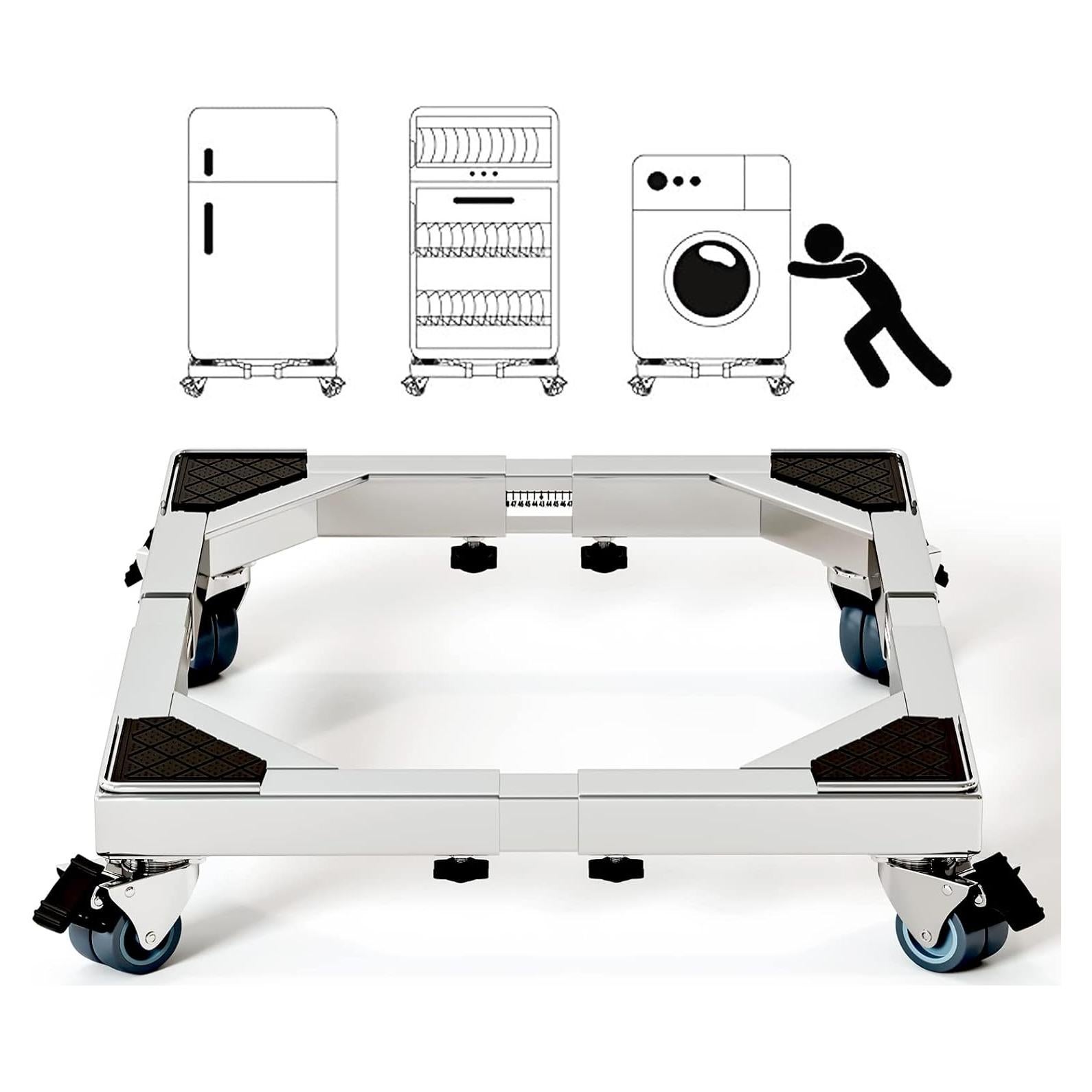 Base Móvil Chinchilla de Acero Inoxidable Ajustable 40.6-67.9 cm