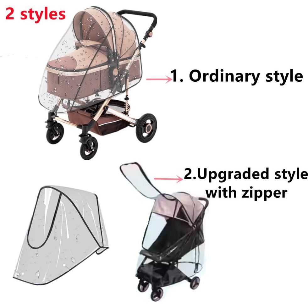 Cubierta de Lluvia para Carrito de Mascotas EVA - Plegable y Transparente