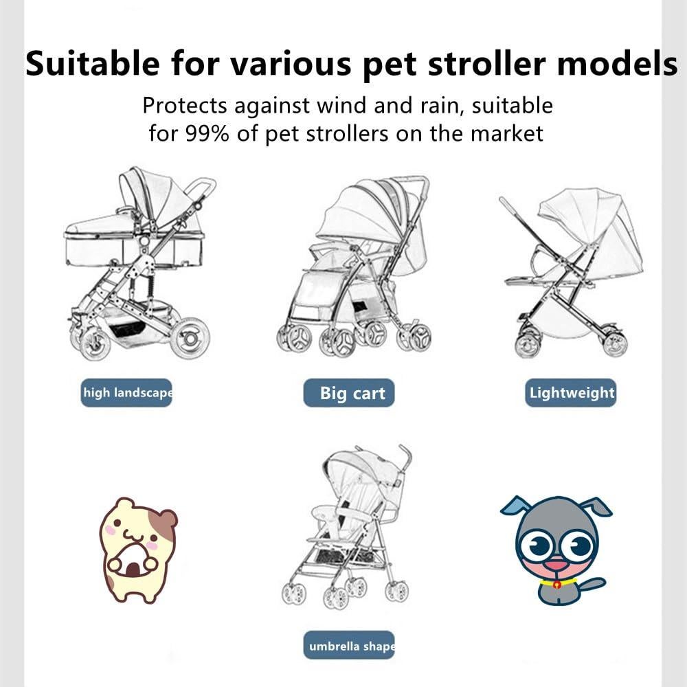 Cubierta de Lluvia para Carrito de Mascotas EVA - Plegable y Transparente