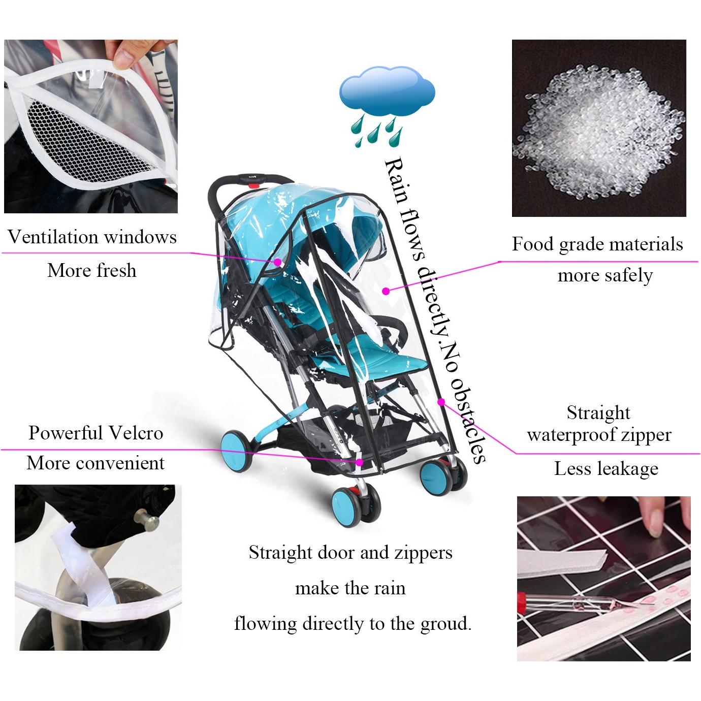 Cubierta de Lluvia para Cochecito de Bebé EVA Universal Grande