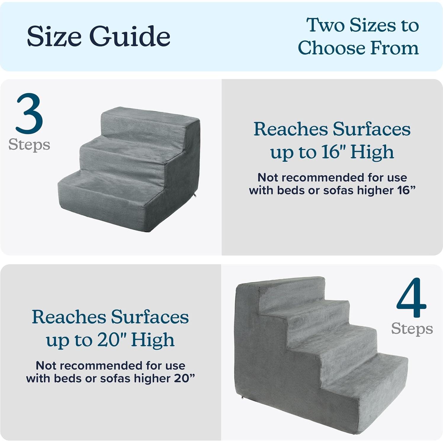 Escaleras para Mascotas 3 Pasos PETMAKER - Antideslizantes Gris