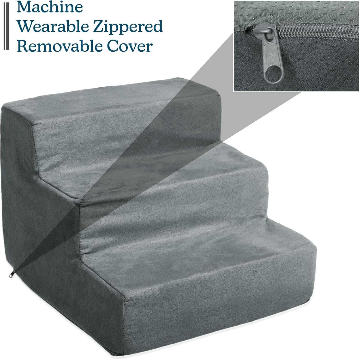 Escaleras para Mascotas 3 Pasos PETMAKER - Antideslizantes Gris