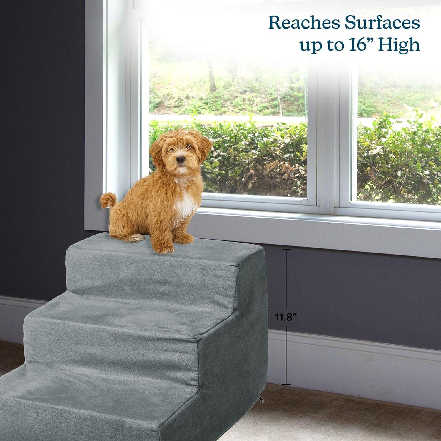 Escaleras para Mascotas 3 Pasos PETMAKER - Antideslizantes Gris