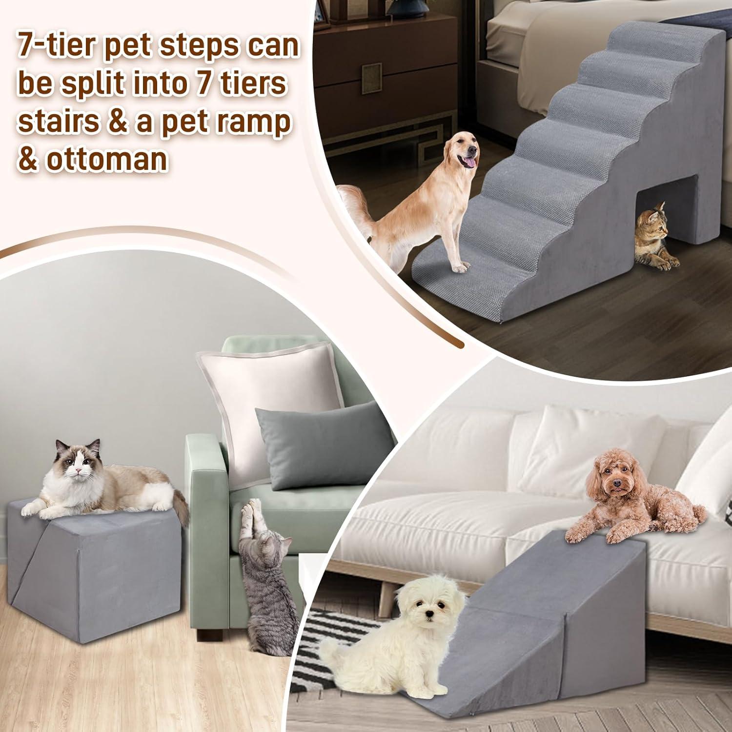 Escaleras para Perros LitaiL 7 Pasos Altura 76-91 cm