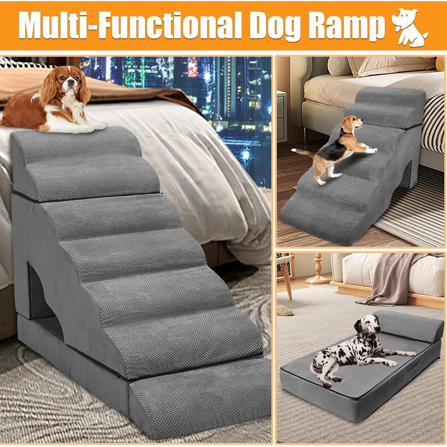 Escalera para Perros A.FATI 7 Niveles Antideslizante 81-91 cm