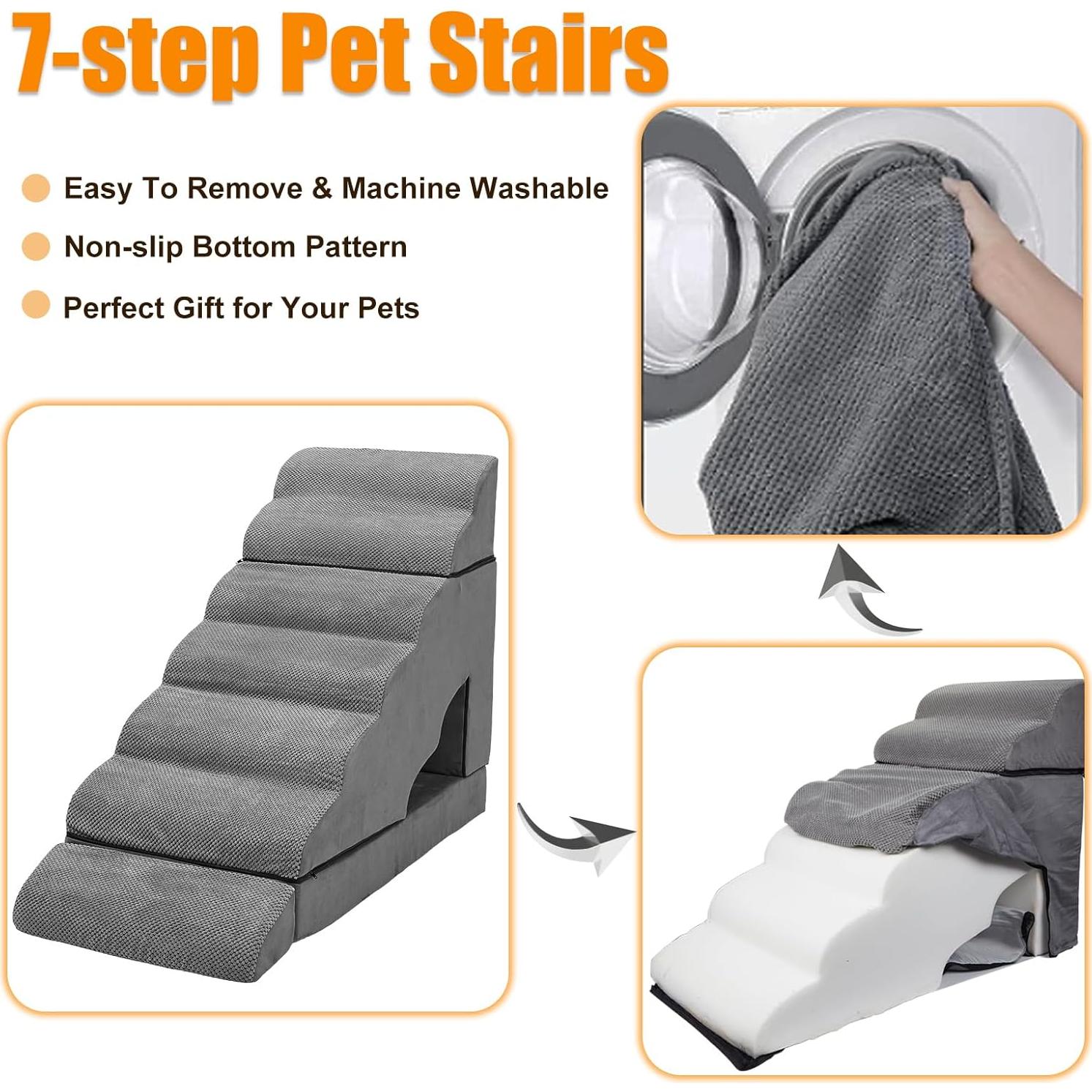 Escalera para Perros A.FATI 7 Niveles Antideslizante 81-91 cm
