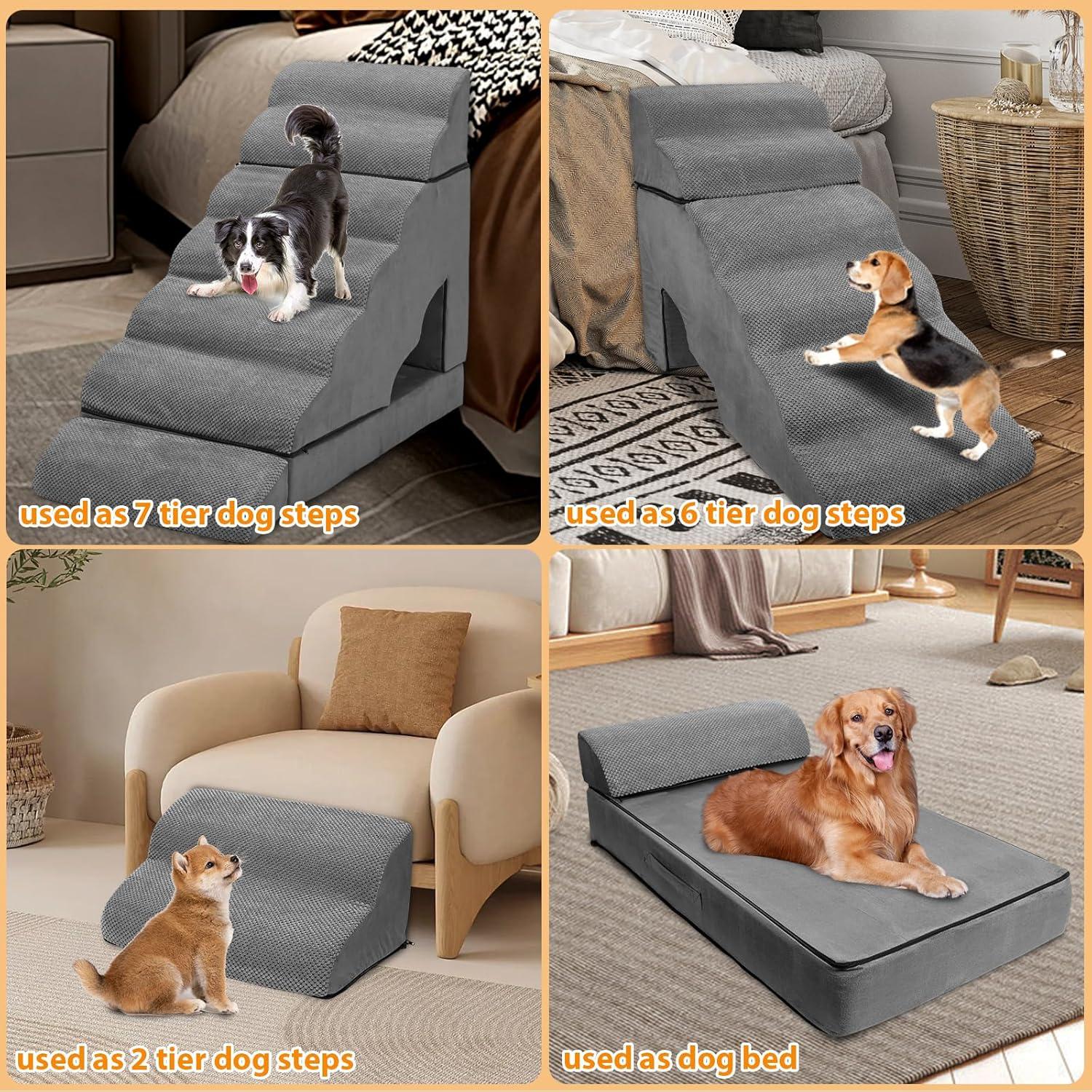 Escalera para Perros A.FATI 7 Niveles Antideslizante 81-91 cm