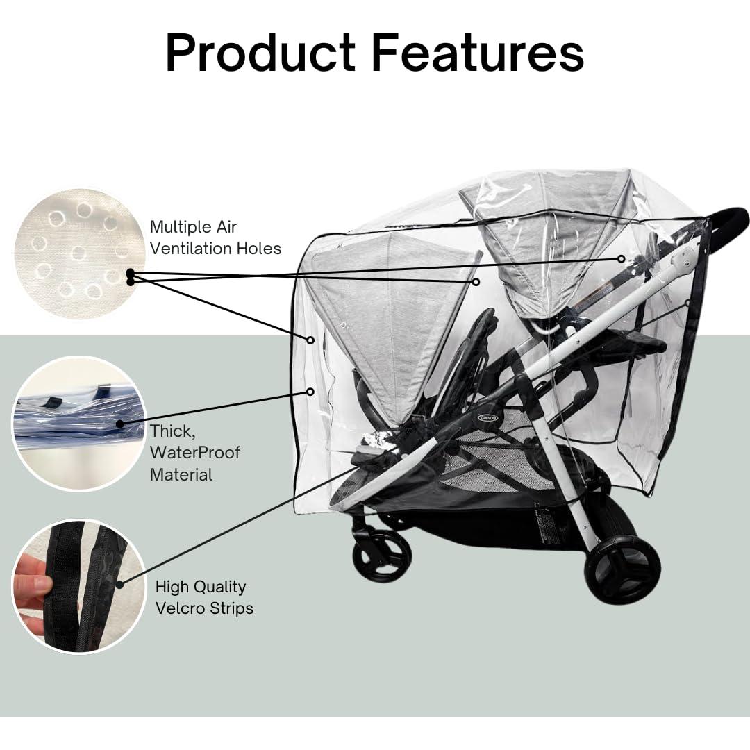 Funda lluvia y viento SASHA para cochecito Graco Ready2Grow 2.0