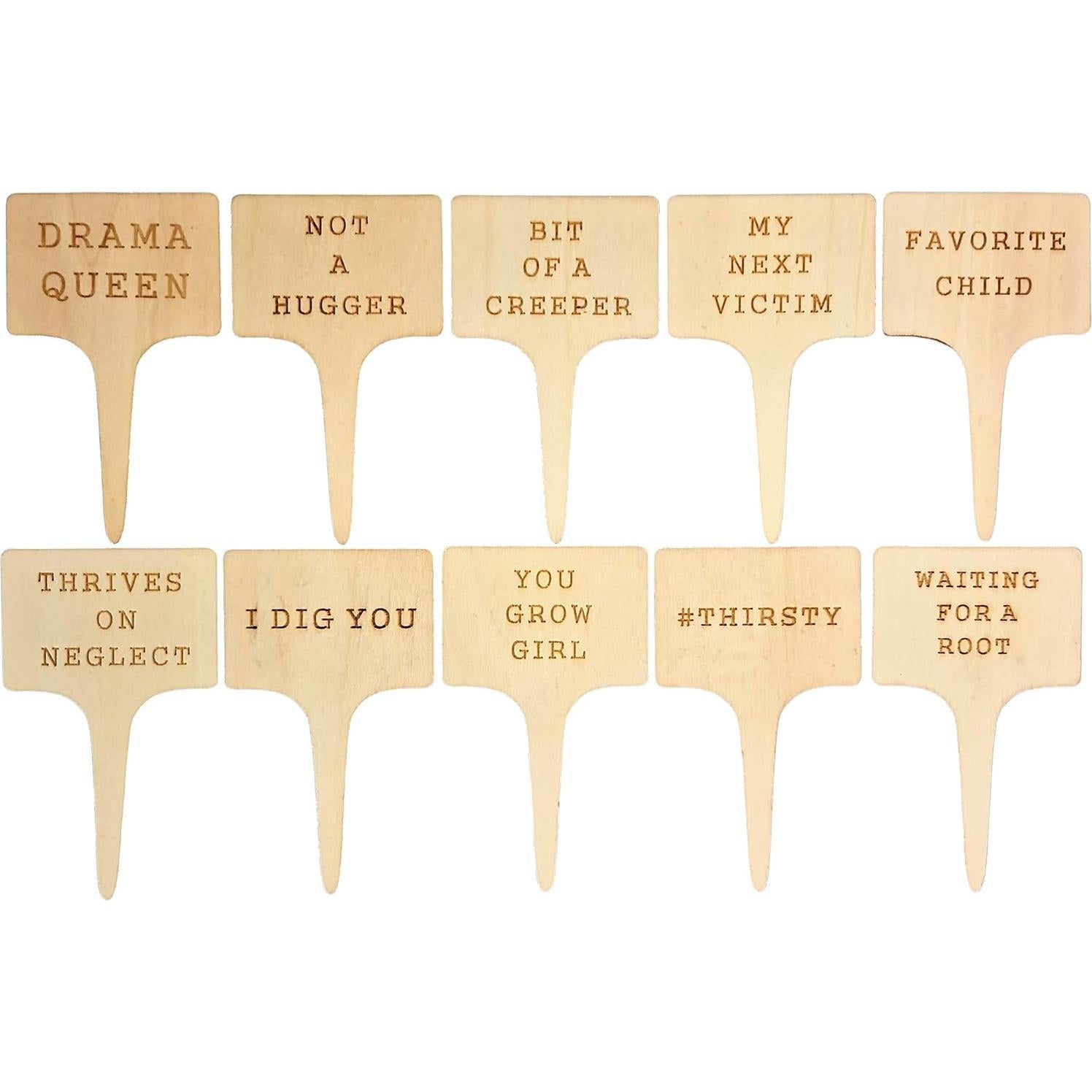 Set de 10 Marcadores Divertidos para Plantas Sassy Stakes