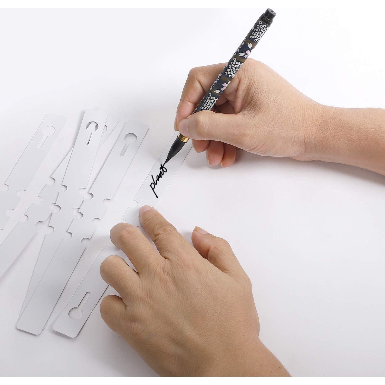 Etiquetas de Plantas KINJOEK 1200 PCS Blancas Ajustables 20cm