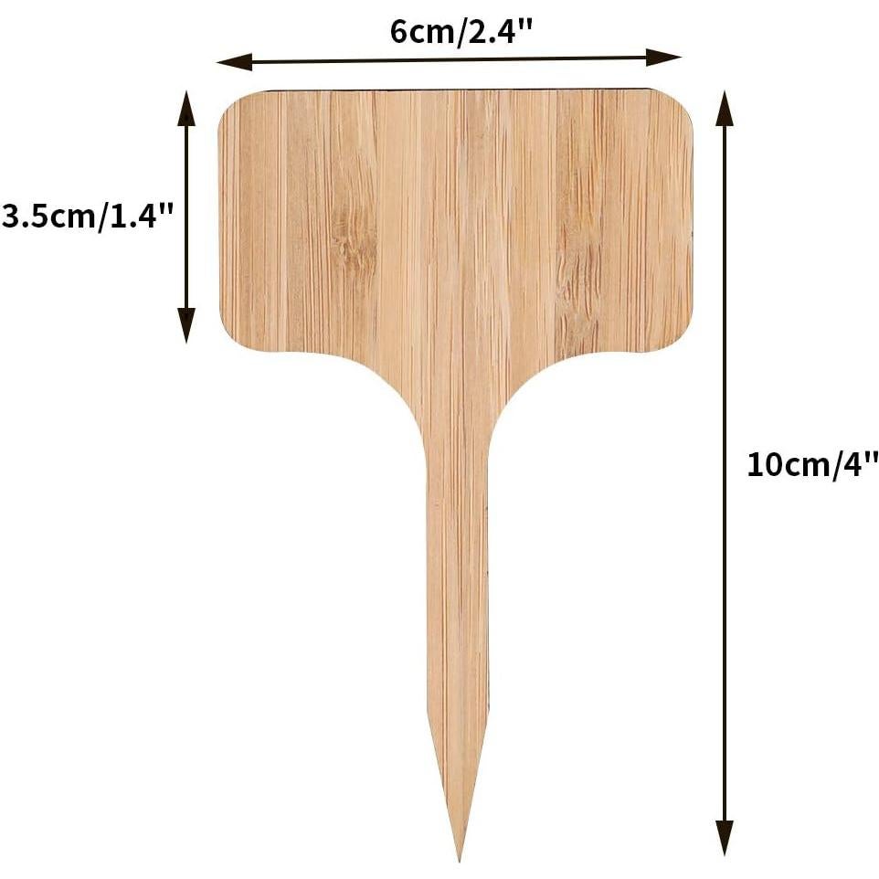 Etiquetas de Plantas de Bambú KINGLAKE 60 Pcs Tipo T Impermeables