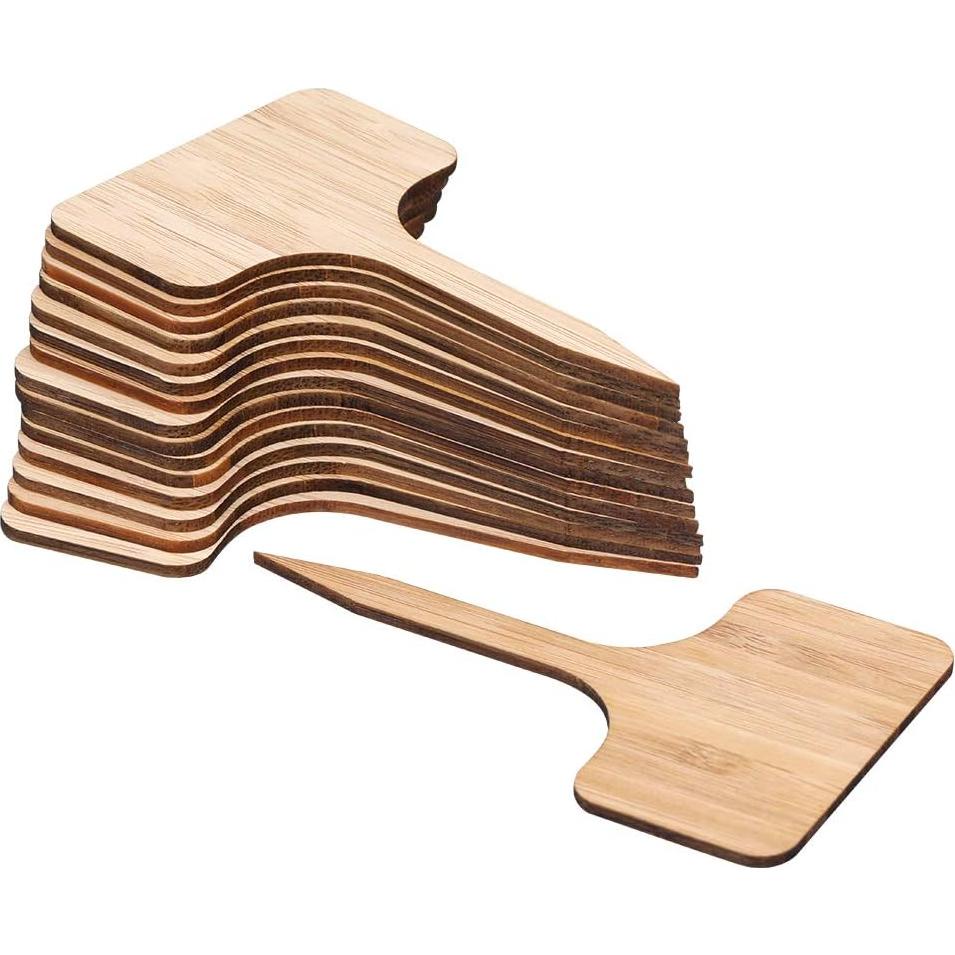 Etiquetas de Plantas de Bambú KINGLAKE 60 Pcs Tipo T Impermeables