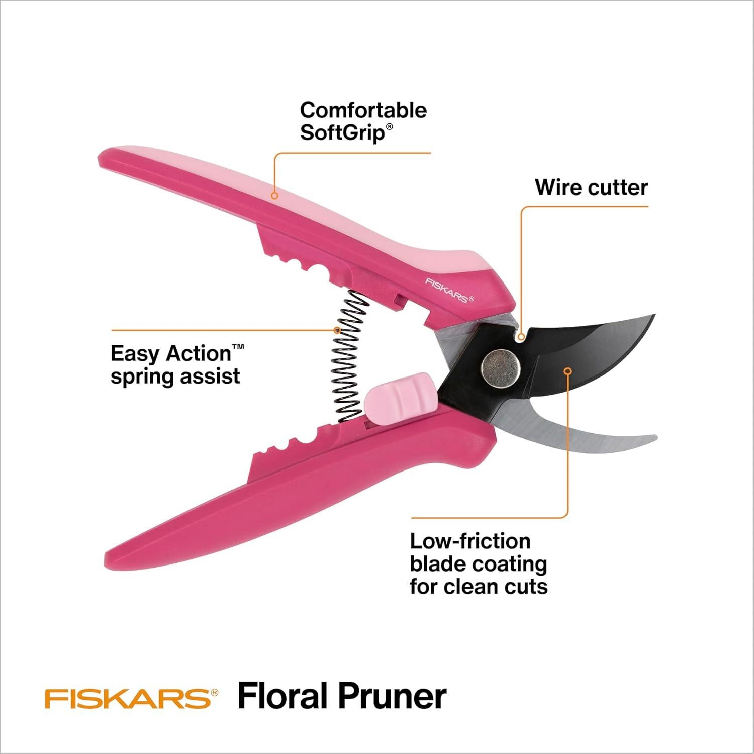 Tijeras de Podar Florales Fiskars Rosa Pétalo - 1.27 cm