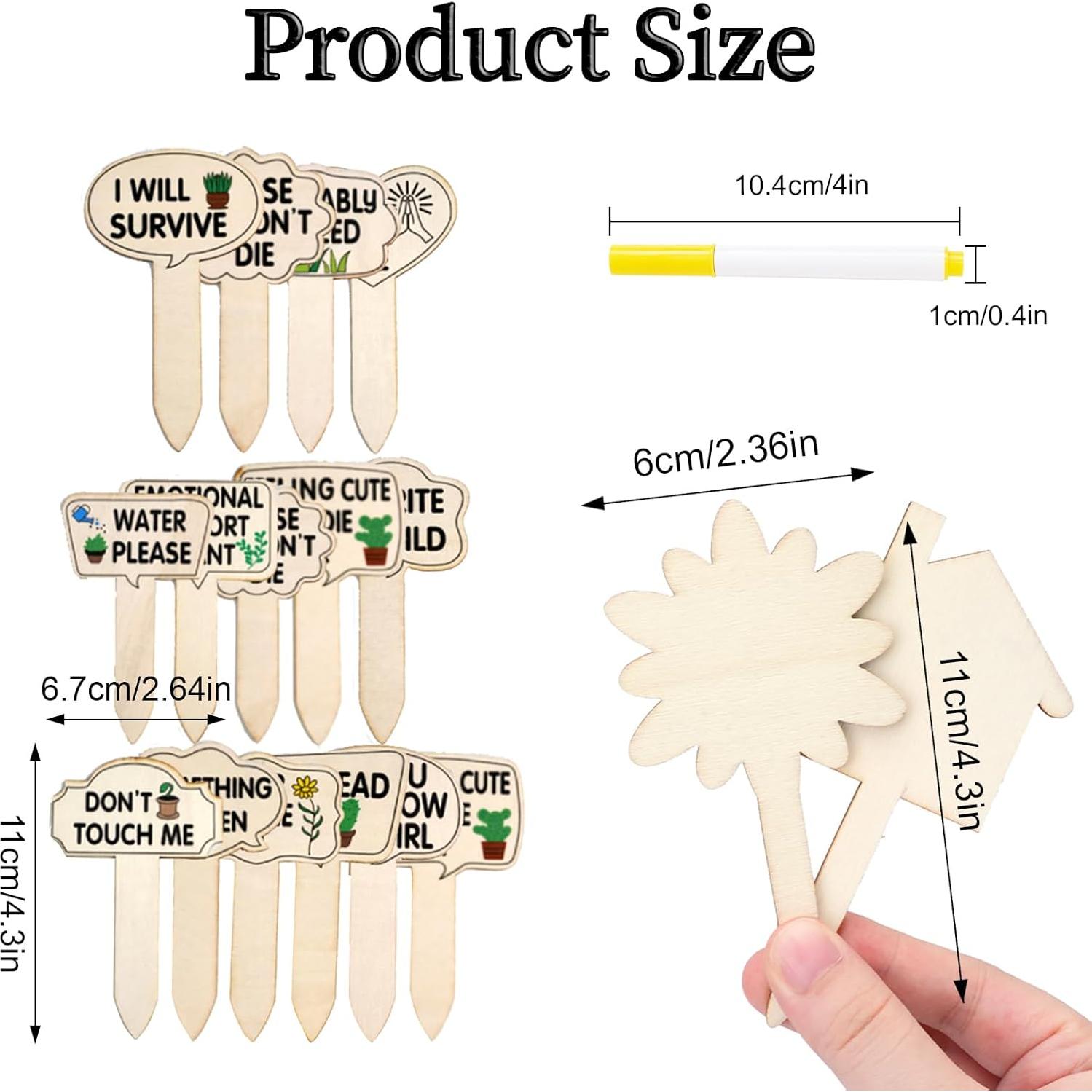 Set de 100 Etiquetas de Madera CEYAZYE para Jardín