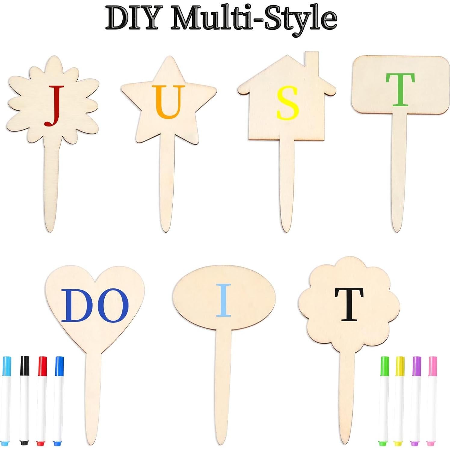 Set de 100 Etiquetas de Madera CEYAZYE para Jardín