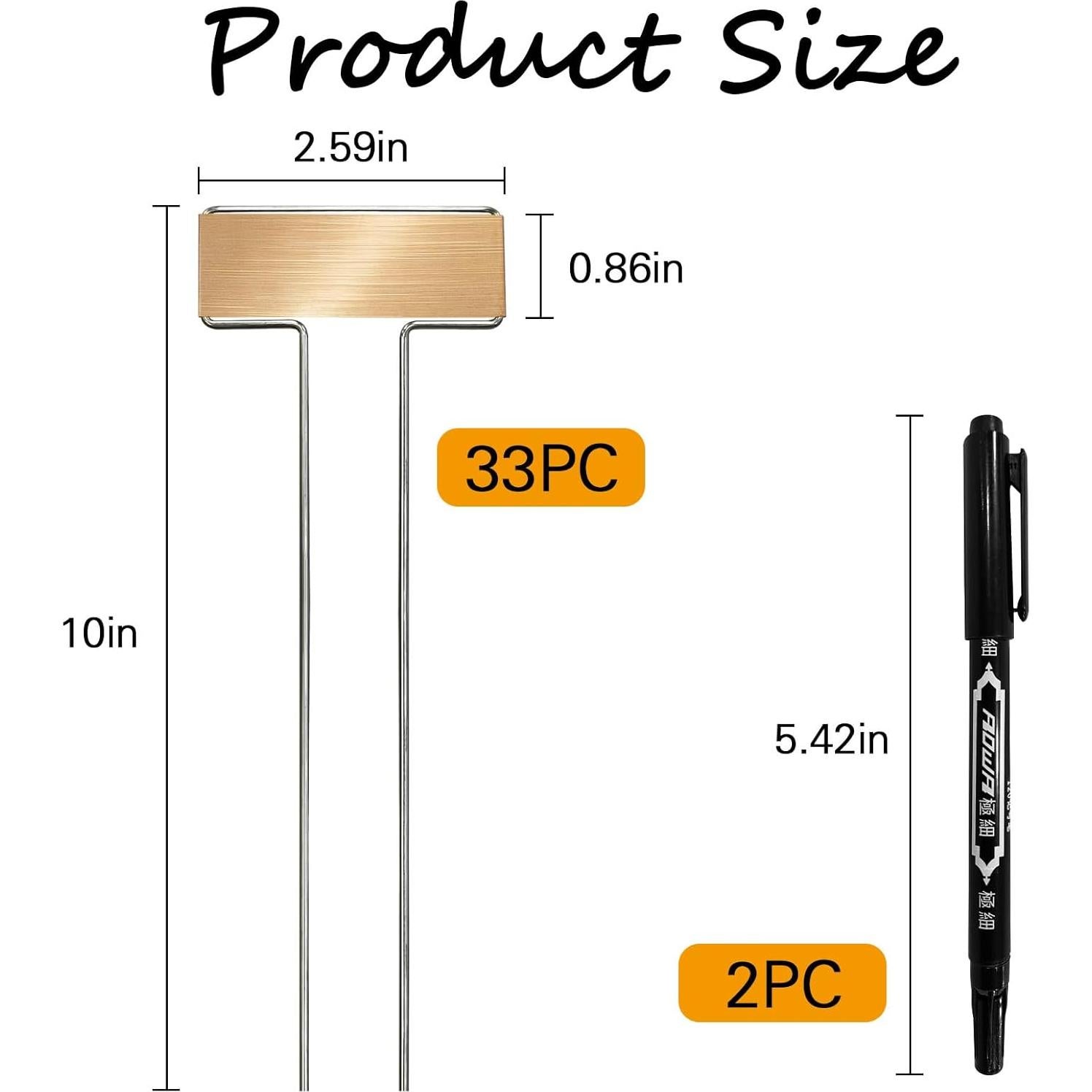 33 Estacas de Jardín de Acero Galvanizado CENNSIOQP con 2 Bolígrafos