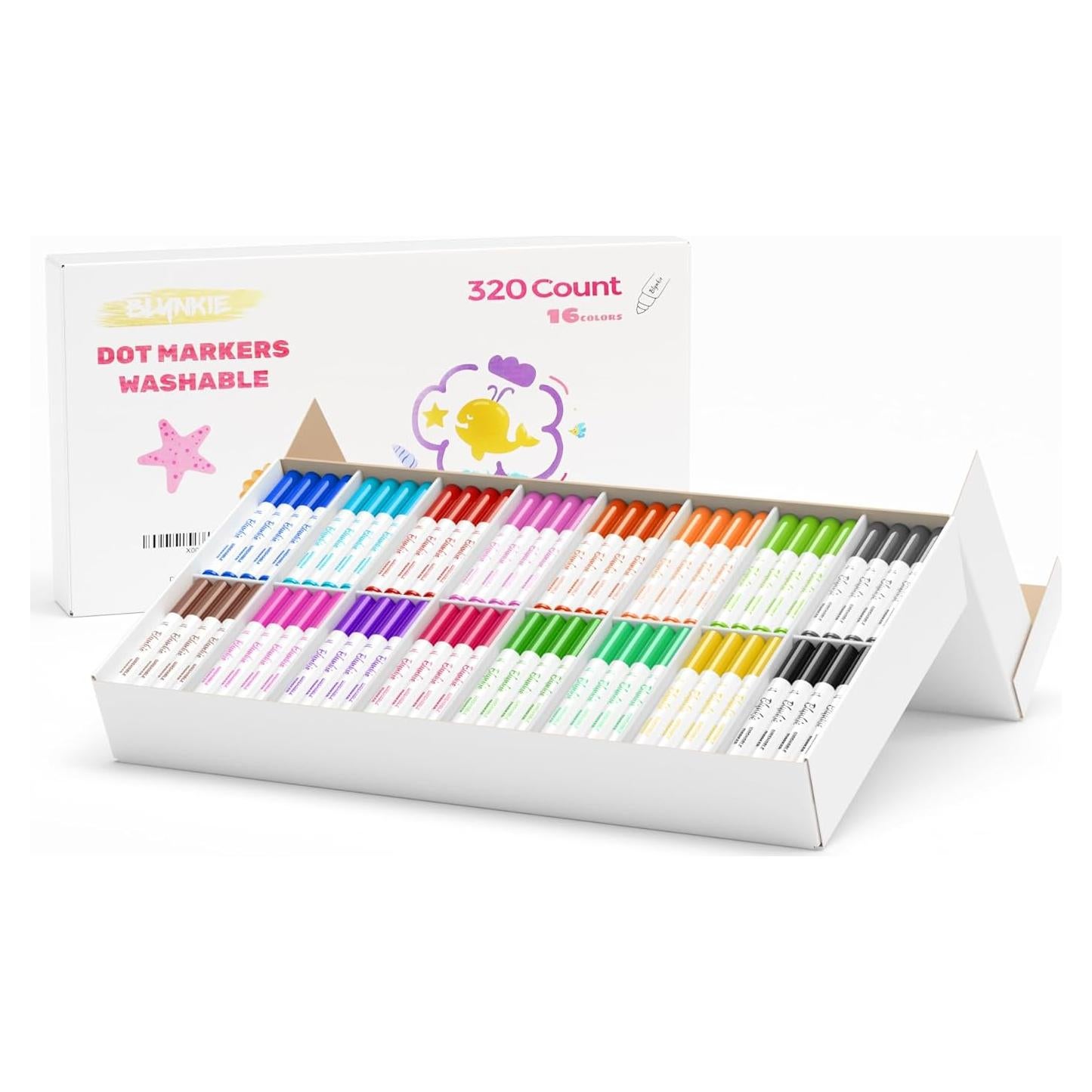 Marcadores de Puntos Lavables Blynkie 320 Unidades Multicolor