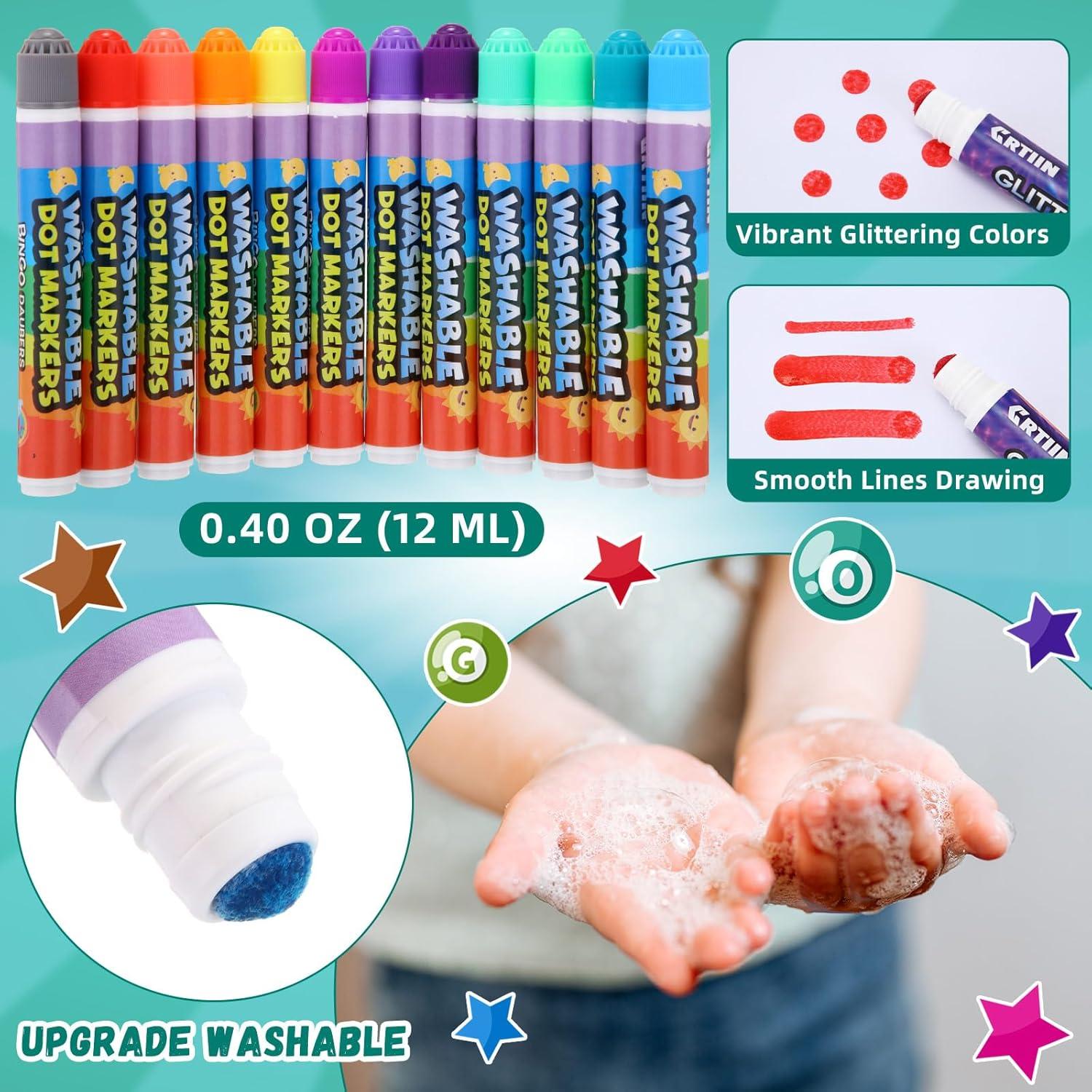 Set de 72 Marcadores de Puntos Lavables Crtiin 12 Colores