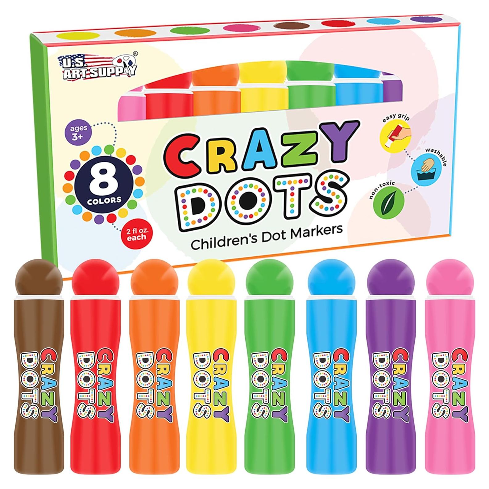 Marcadores de Puntos Locos Suministro de Arte 8 Unidades Lavables