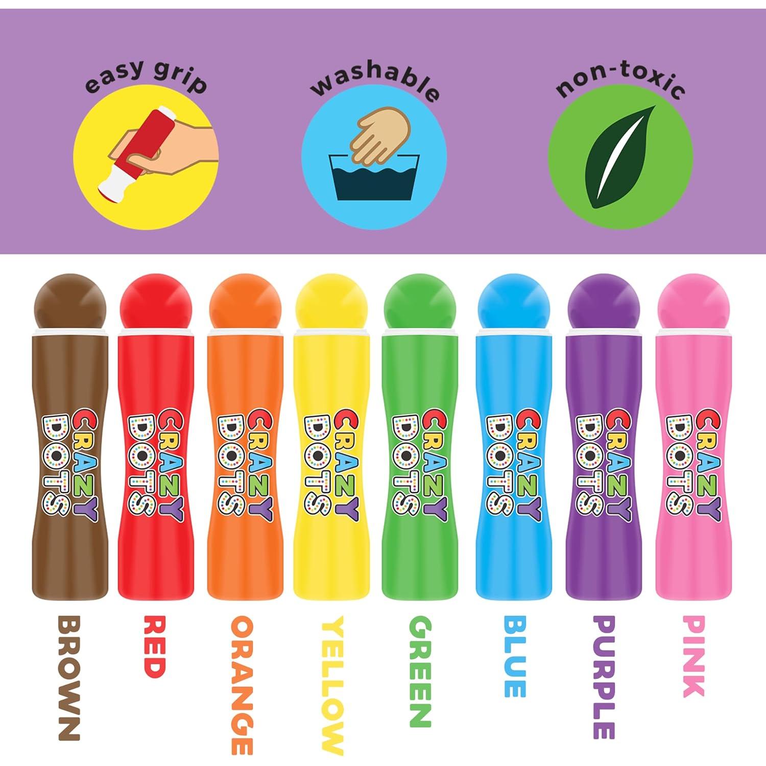 Marcadores de Puntos Locos Suministro de Arte 8 Unidades Lavables