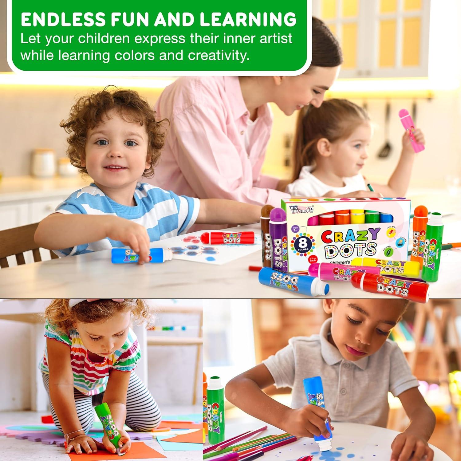 Marcadores de Puntos Locos Suministro de Arte 8 Unidades Lavables