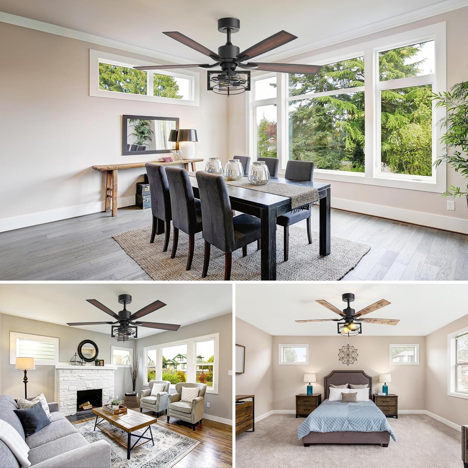 Ventilador de Techo Consciot Mela 132 cm con Luz y Control Remoto