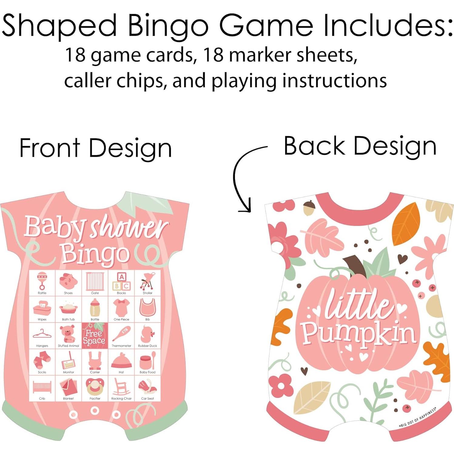 Juego de Bingo Niña Pequeña Calabaza - 18 Tarjetas y Marcadores