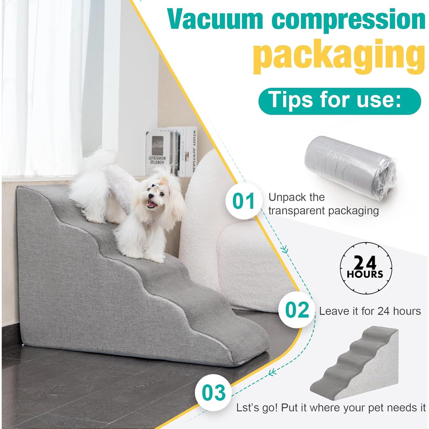 Escaleras para Perros Uross 5 Niveles Antideslizantes Gris