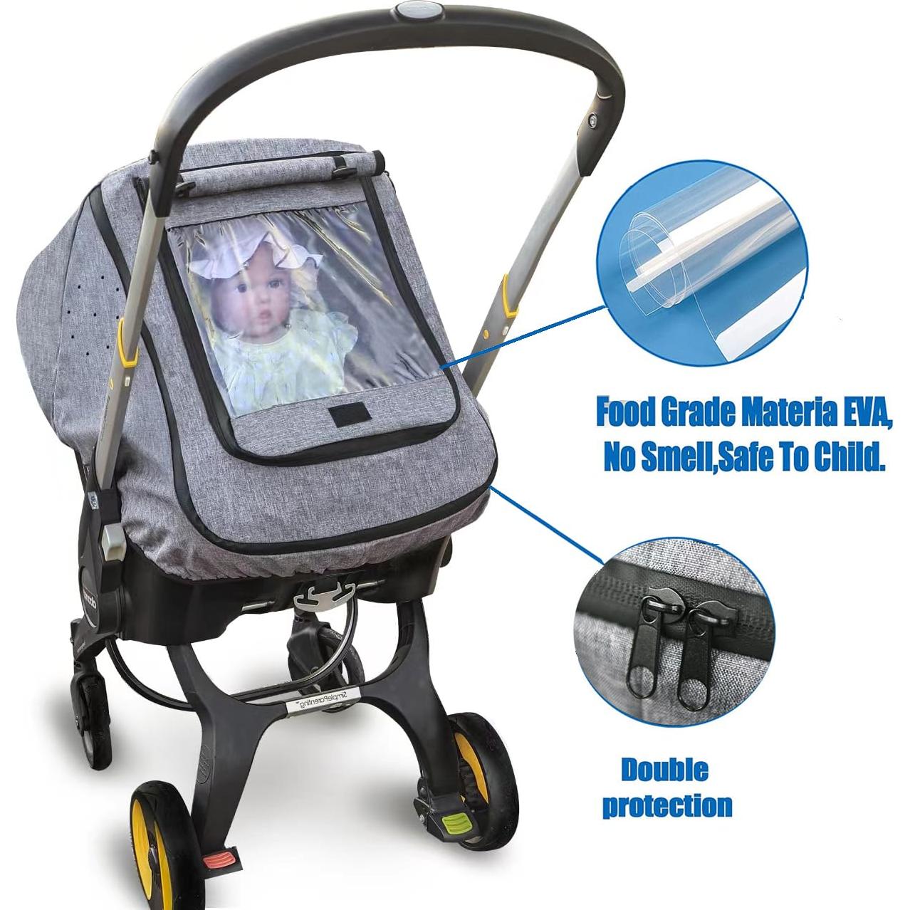 Cubierta de Lluvia Universal para Asiento de Coche Bebé Gris