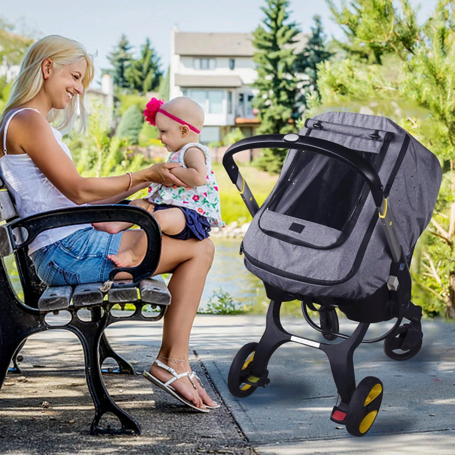 Cubierta de Lluvia Universal para Asiento de Coche Bebé Gris