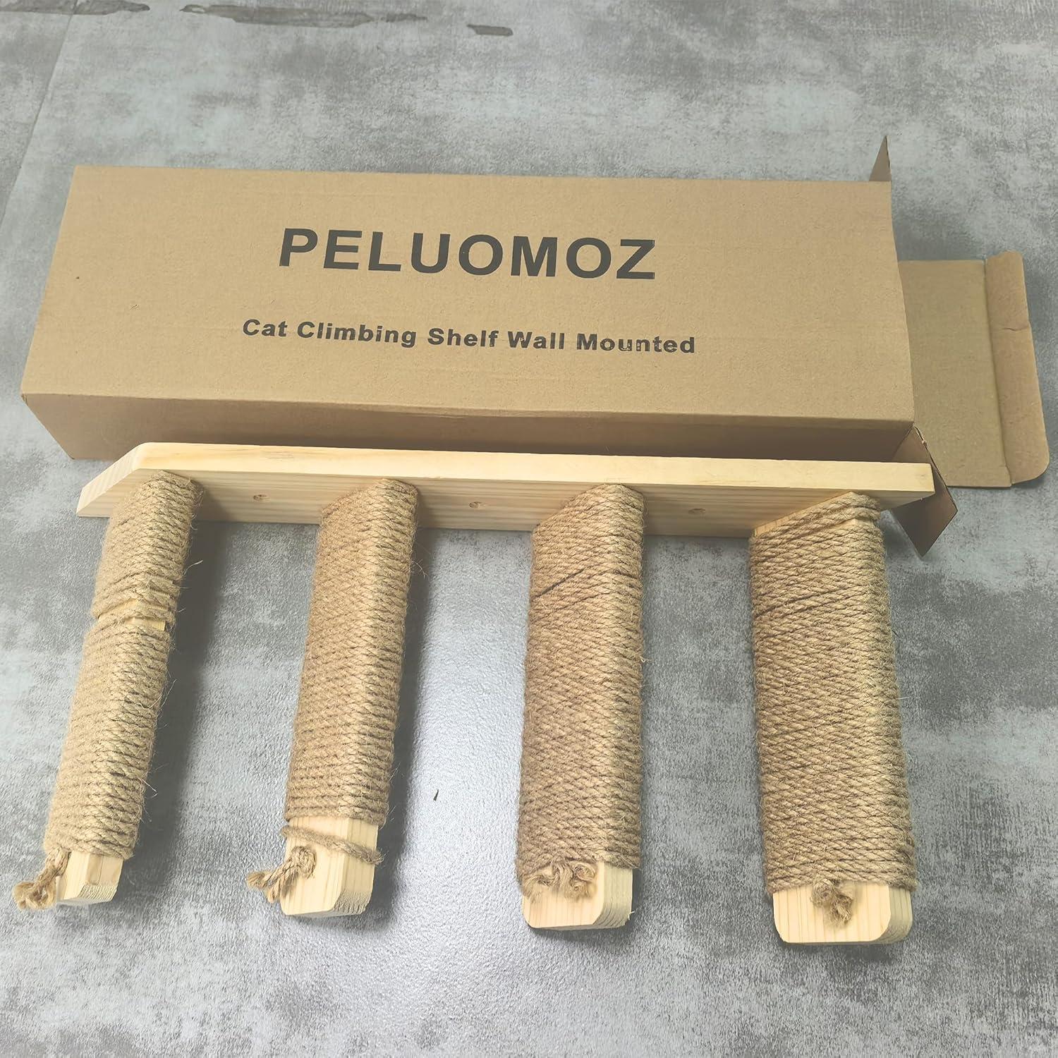 Estantes para Gatos PELUOMOZ 2PCS Montaje Pared 4 Pasos