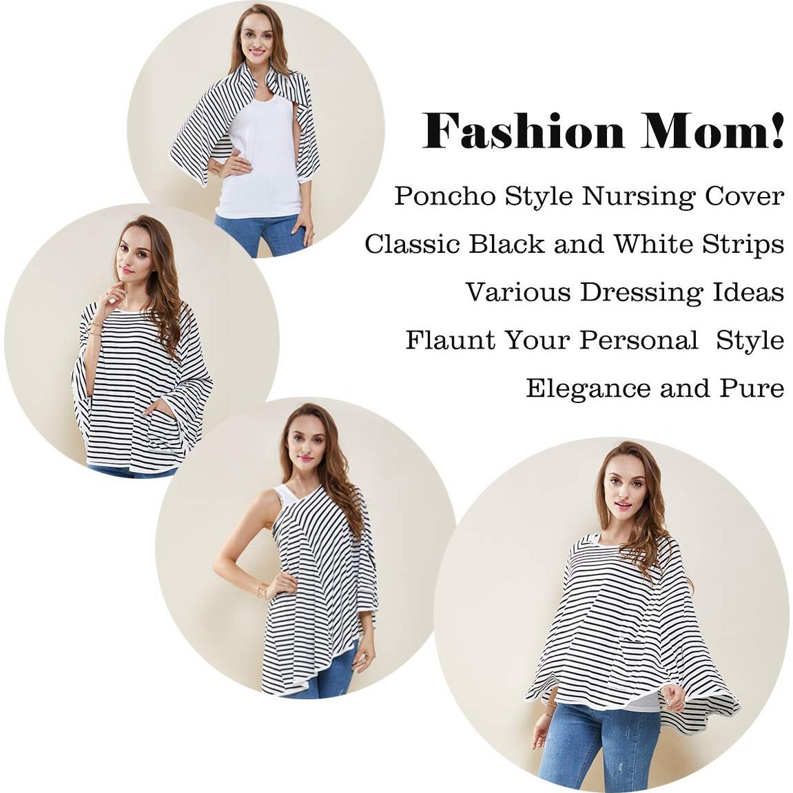 Cubierta de Lactancia LUCINE - Poncho Multifuncional Rayas