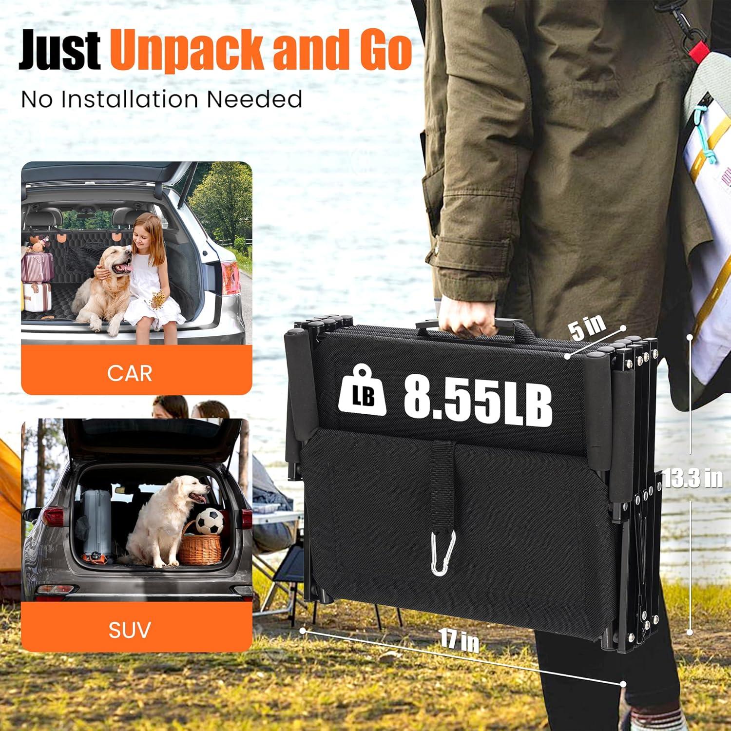 Escaleras Plegables para Perros AeedWisp, Antideslizantes, 5 Pasos, Soporta 68 kg