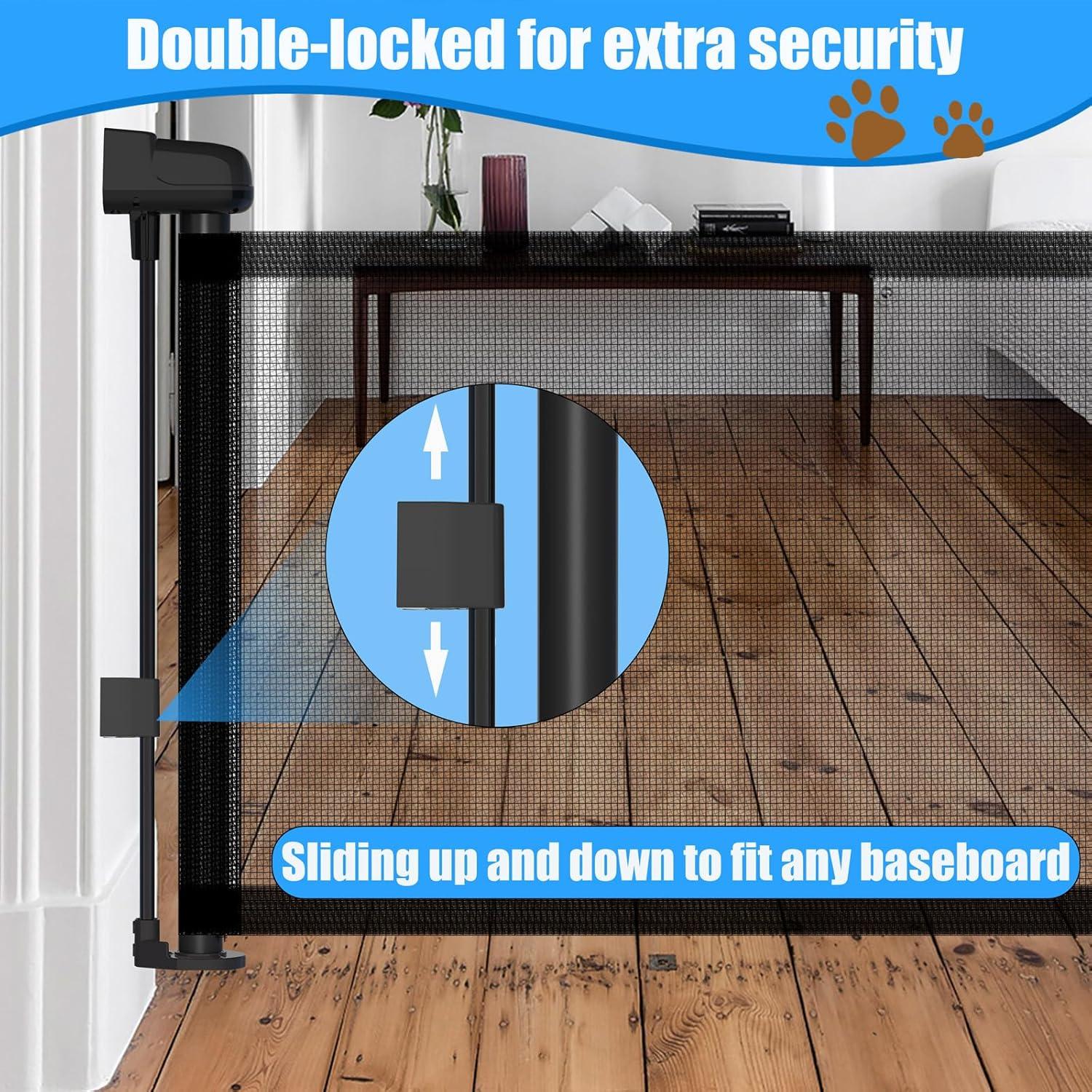 Puerta Retráctil para Perros YORWHIN 35.56 cm Negra Expandible