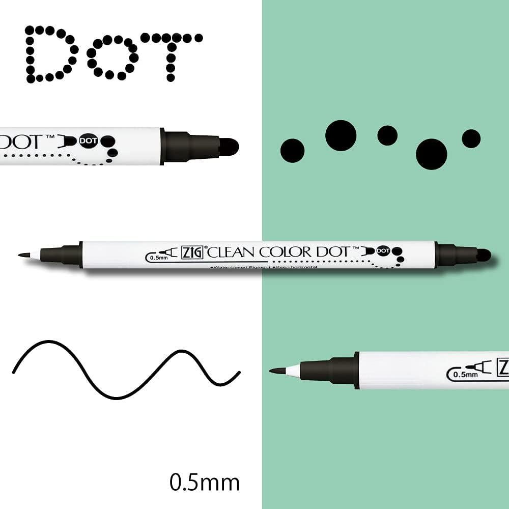 Conjunto de 4 Marcadores Doble Punta Kuretake Negro