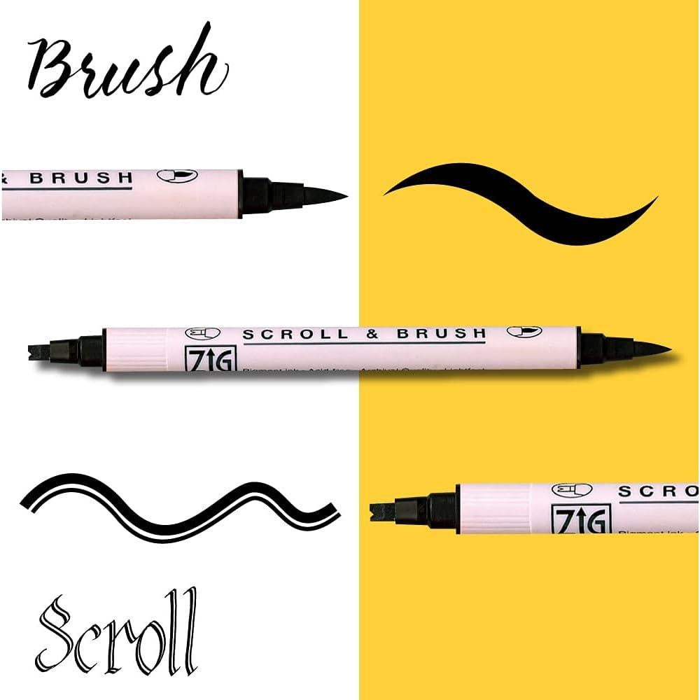 Conjunto de 4 Marcadores Doble Punta Kuretake Negro