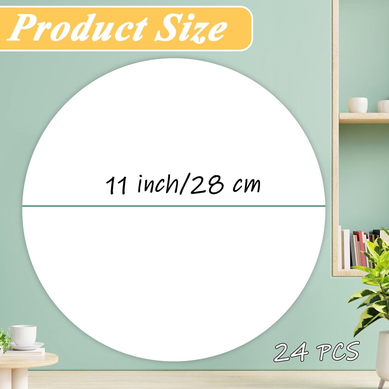 24 Puntos Circulares Adhesivos Borrado en Seco Ysanciuu 28 cm