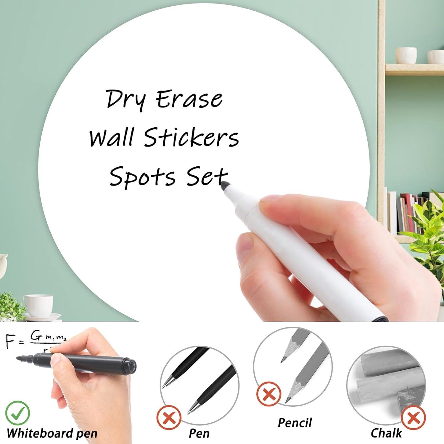 24 Puntos Circulares Adhesivos Borrado en Seco Ysanciuu 28 cm