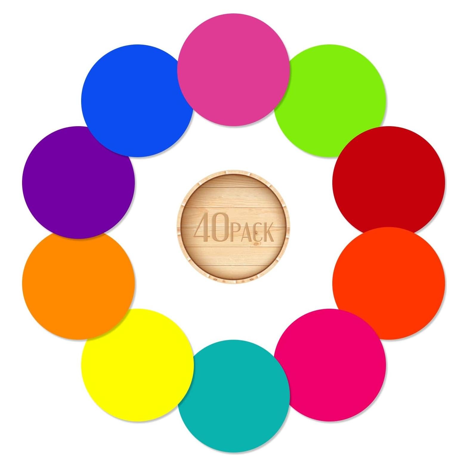 Puntos de Borrado en Seco HOXHA 40 Piezas 15.24 cm 10 Colores