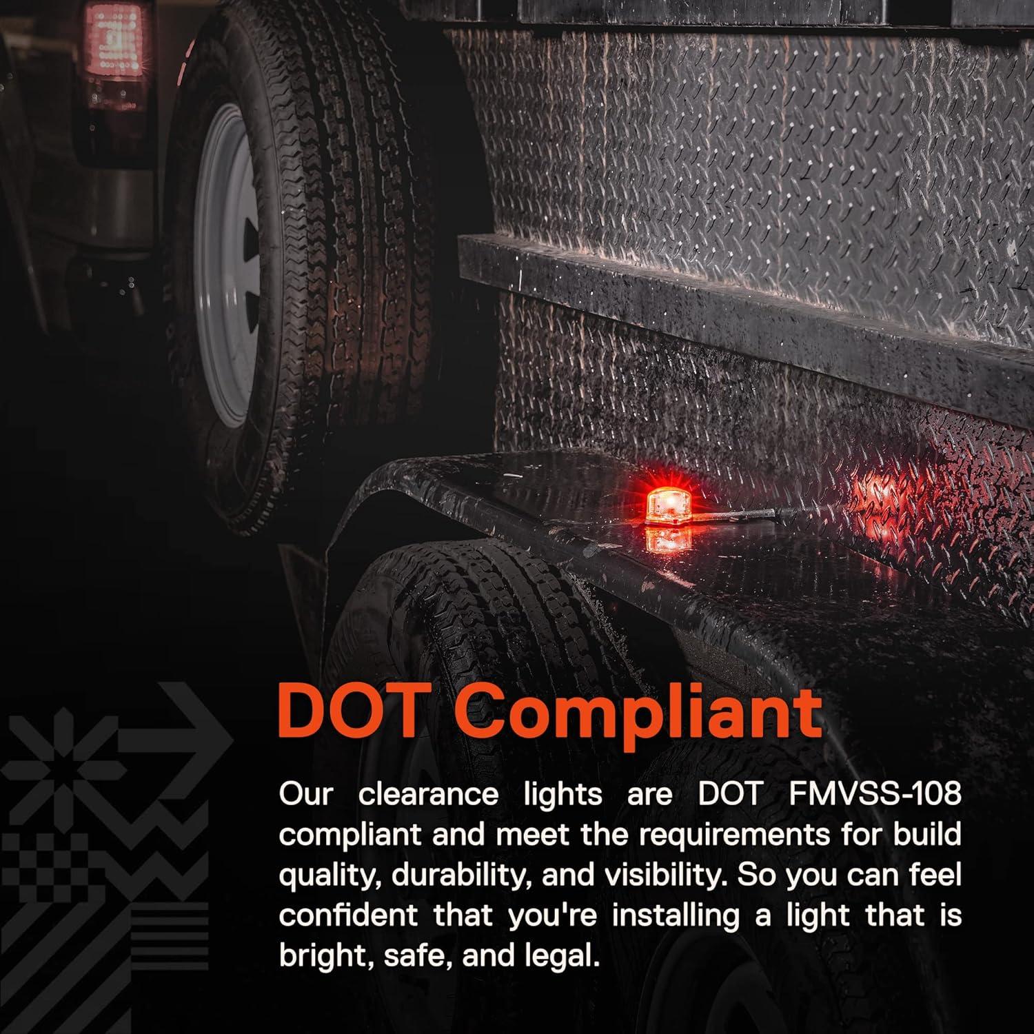 Juego de Luces LED de Guardabarros ONLINE 5" Rojo y Ámbar