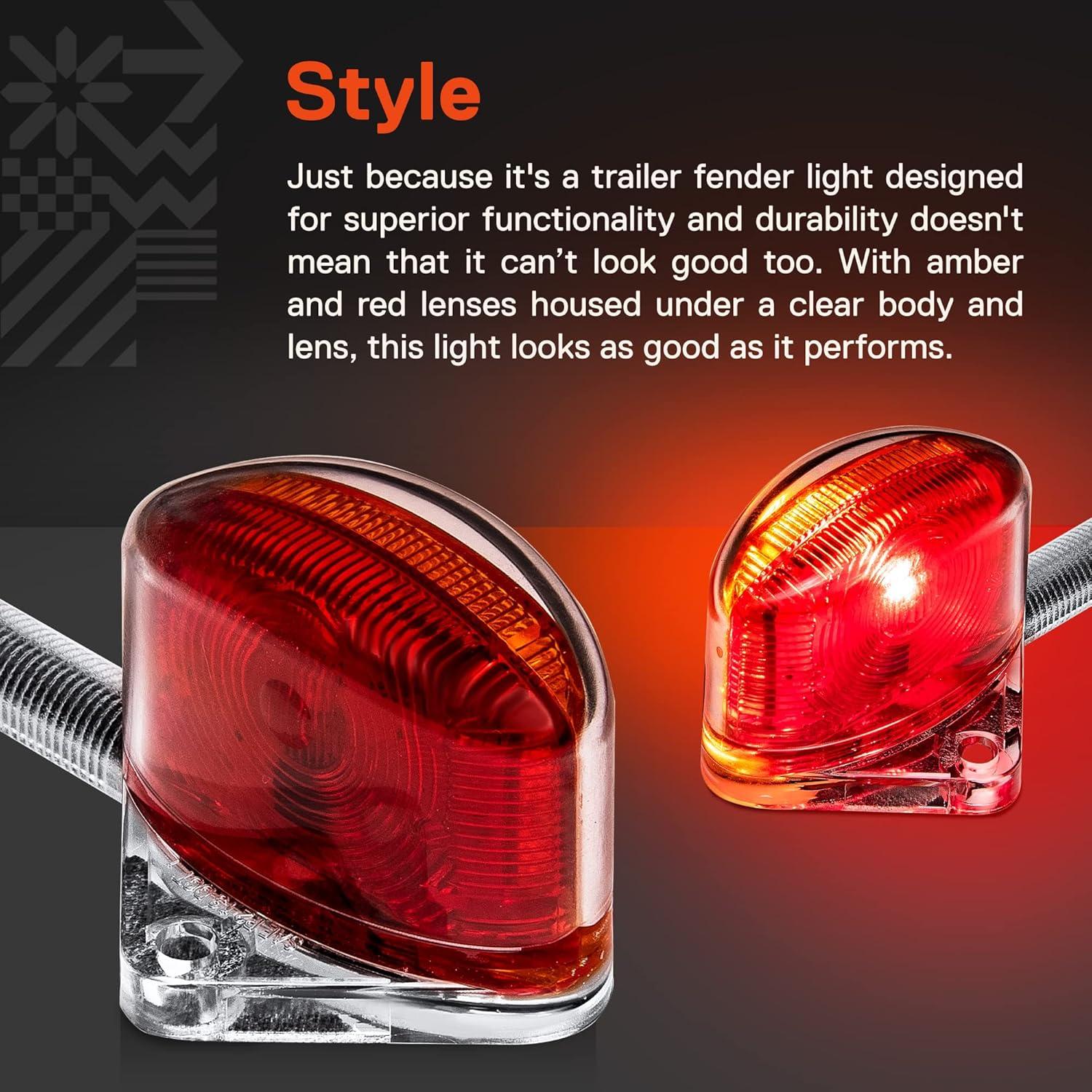 Juego de Luces LED de Guardabarros ONLINE 5" Rojo y Ámbar