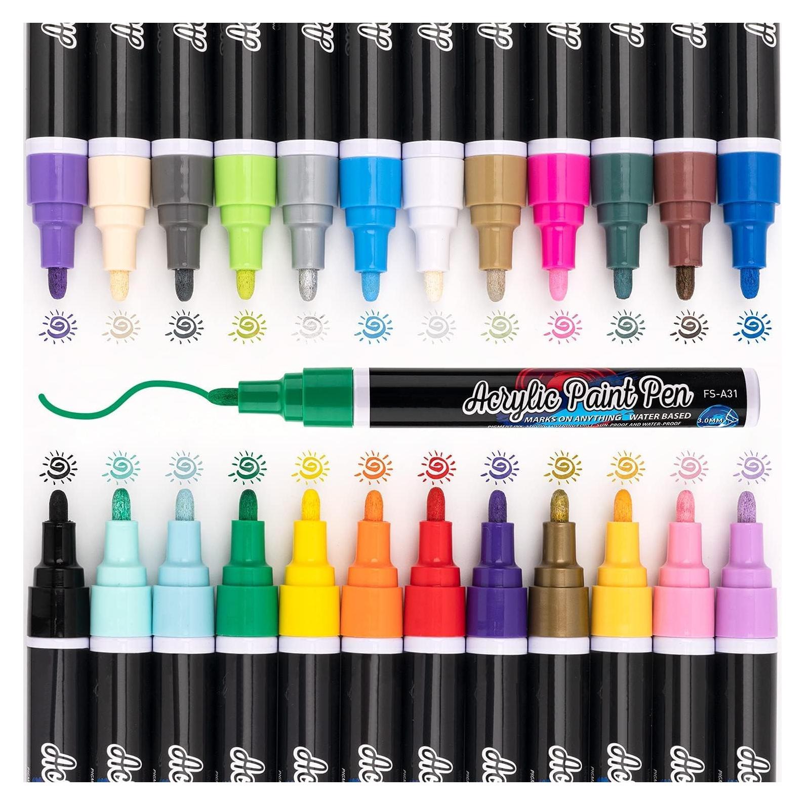 Set de 24 Marcadores de Pintura Acrílica IJIANG Multicolor