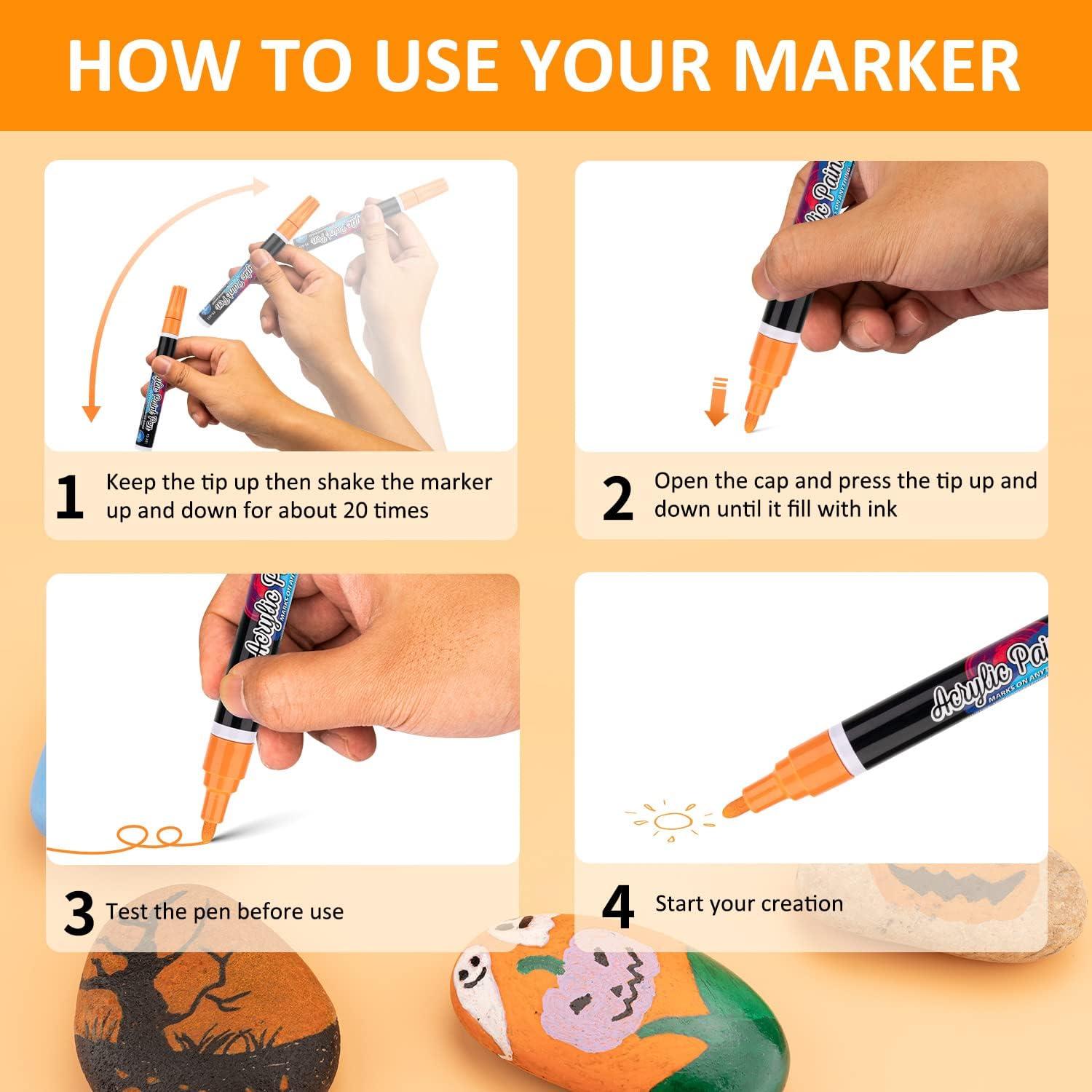 Set de 24 Marcadores de Pintura Acrílica IJIANG Multicolor