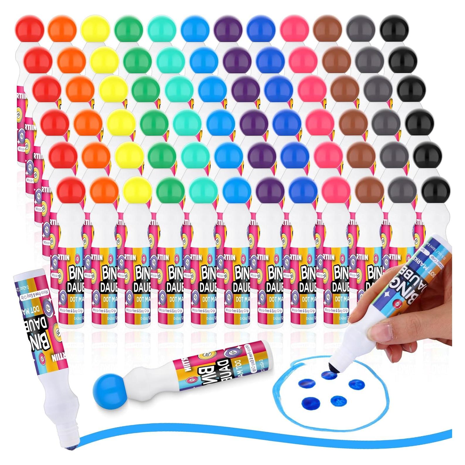 Set de 72 Marcadores de Bingo Crtiin en 12 Colores 15ml