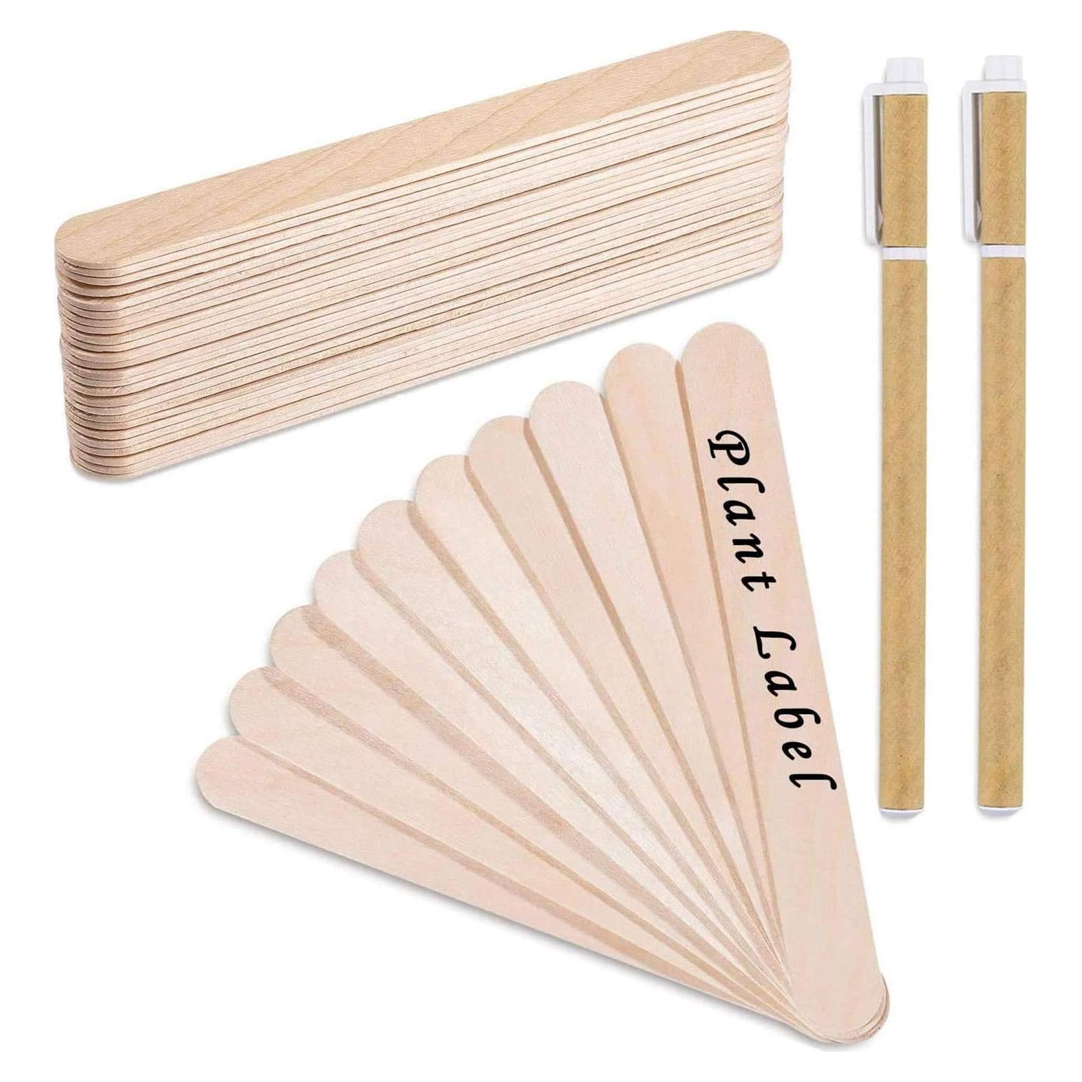 Etiquetas de Plantas de Madera Whaline 200 Pcs 15x1.7 cm