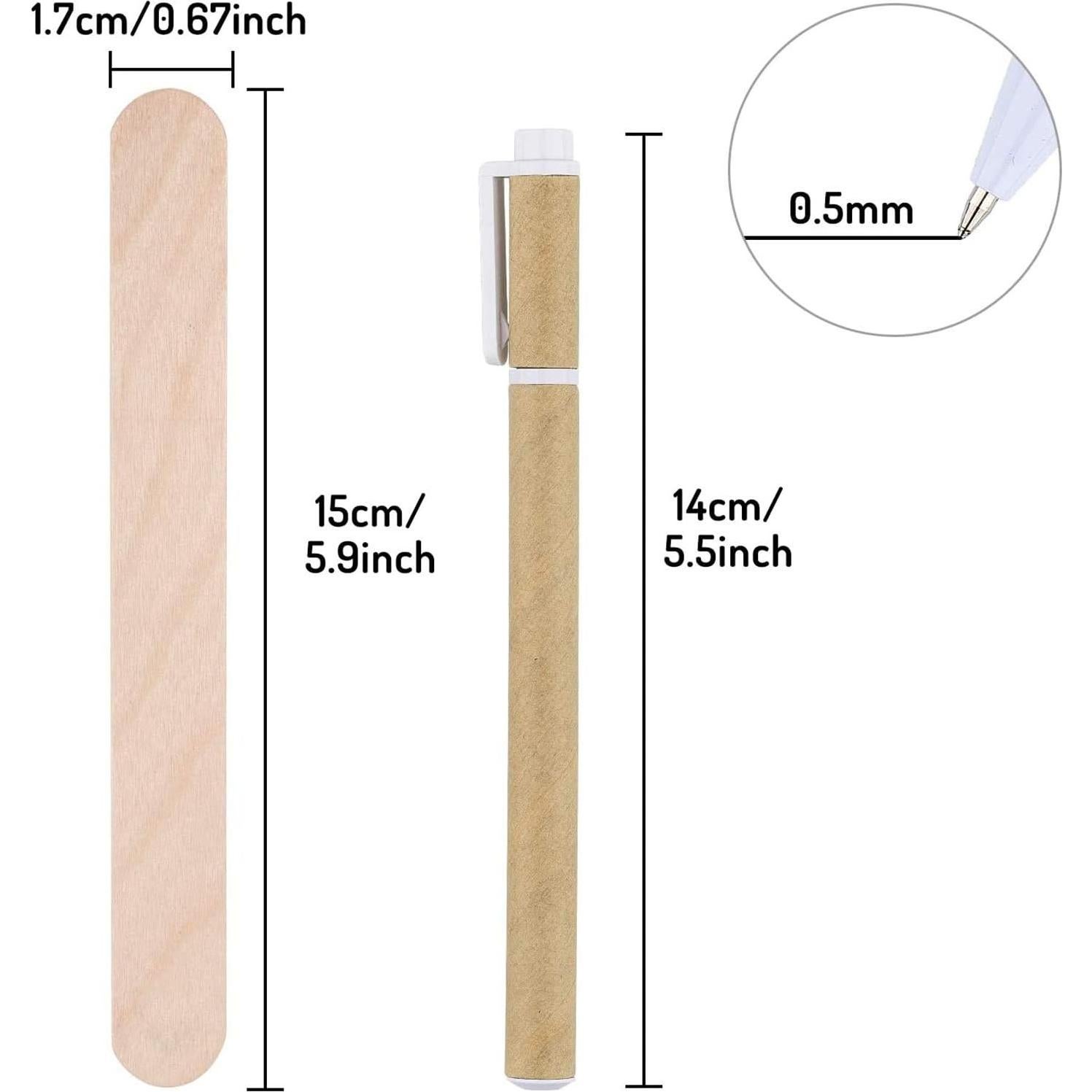 Etiquetas de Plantas de Madera Whaline 200 Pcs 15x1.7 cm