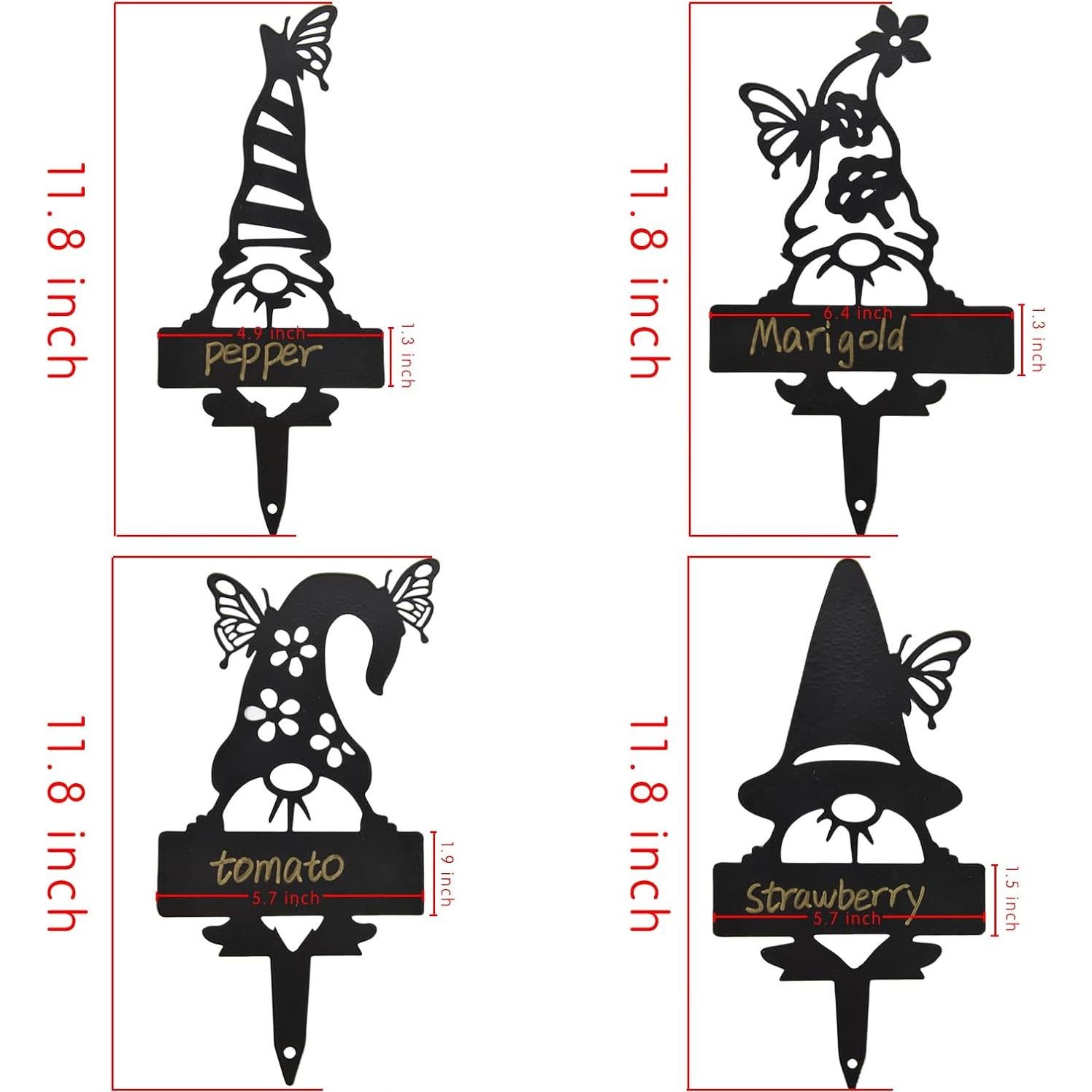 Marcadores de Jardín en Forma de Gnomo ChezMax - Paquete de 4