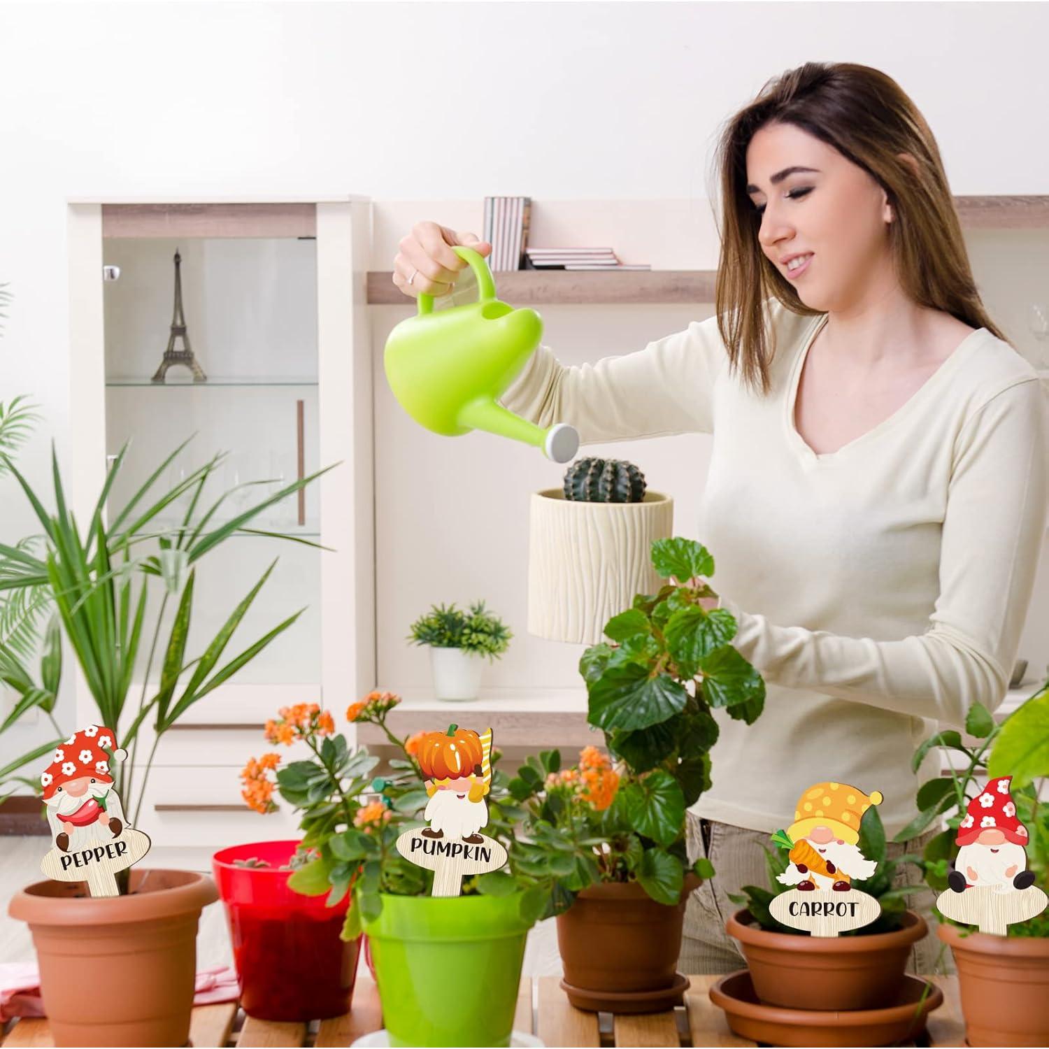 Etiquetas de Jardín de Madera Qunclay - 30 Pcs Gnomos